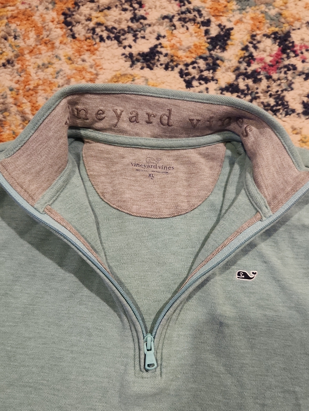 Vineyard Vines Boys Aqua Quarter-Zip Pullover - Picture 3 of 6